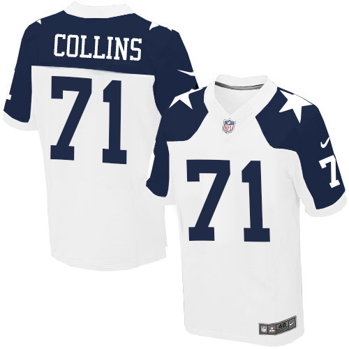 Men's Elite La'el Collins Nike Jersey White Alternate - #71 Throwback NFL Dallas Cowboys